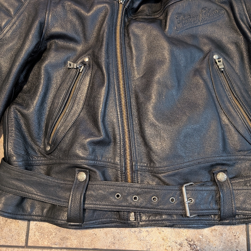 Flying Bikes Leather Jacket Men's Large - Picture 2 of 14